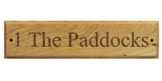 Engraved Oak - Wooden House Sign - 1 row